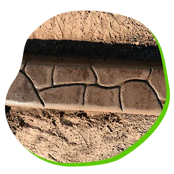 Flagstone texture sample for stamped decorative concrete landscape curbing