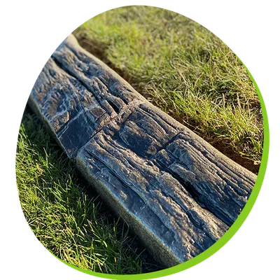 Hand Hewn Wood texture sample for stamped decorative concrete landscape curbing