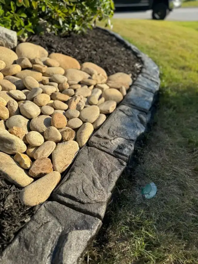 Decorative curbing at twilight