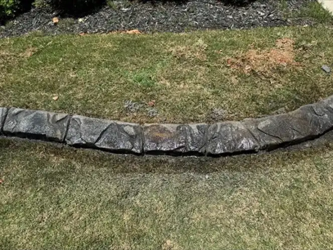 Beautiful decorative landscape curbing on a residential property